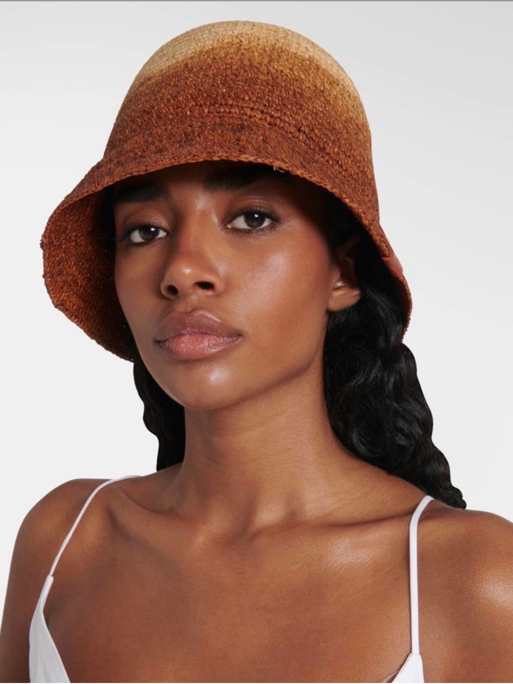 Staud Meyers Ombr Raffia Bucket Hat